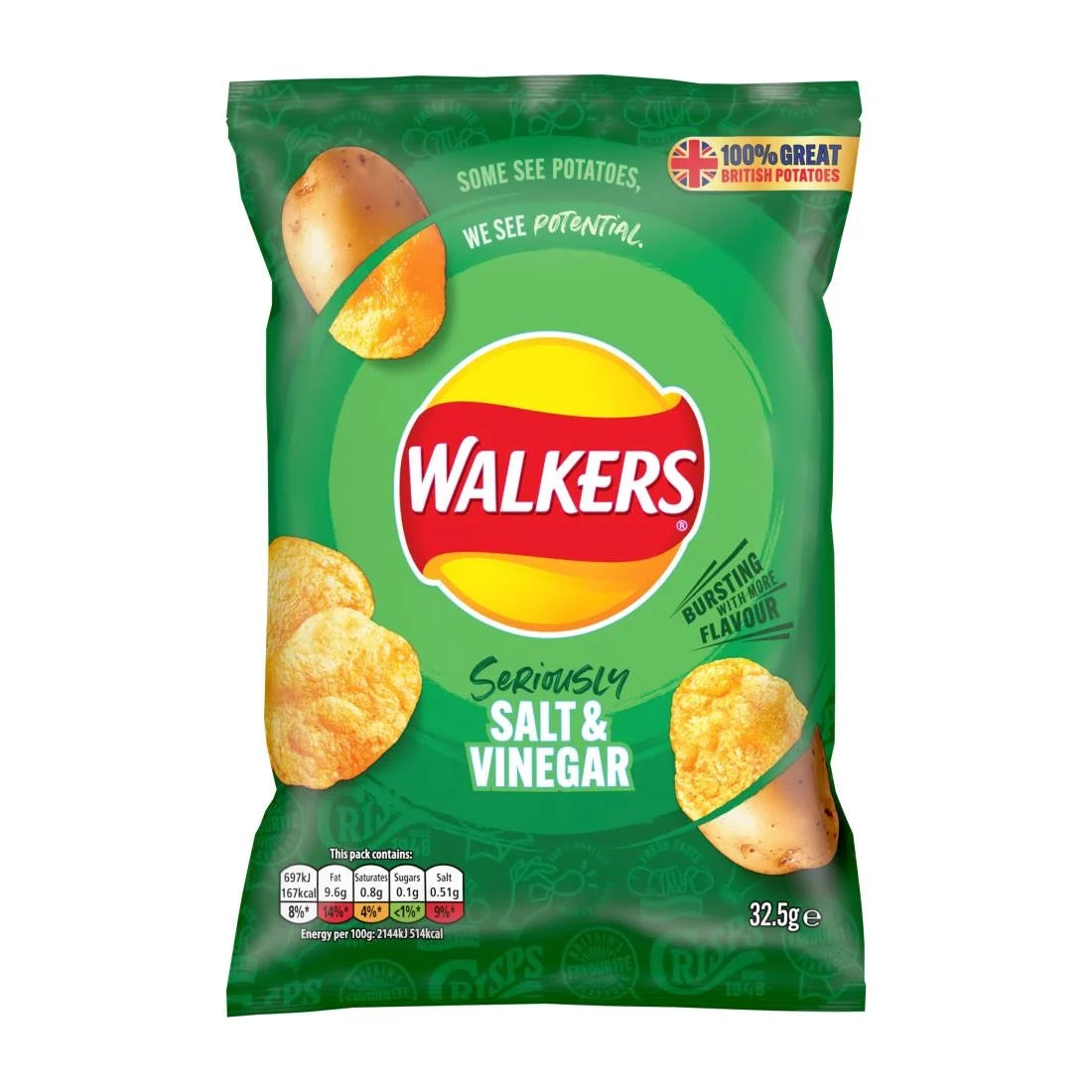 Walkers Salt & Vinegar Std 32G X32